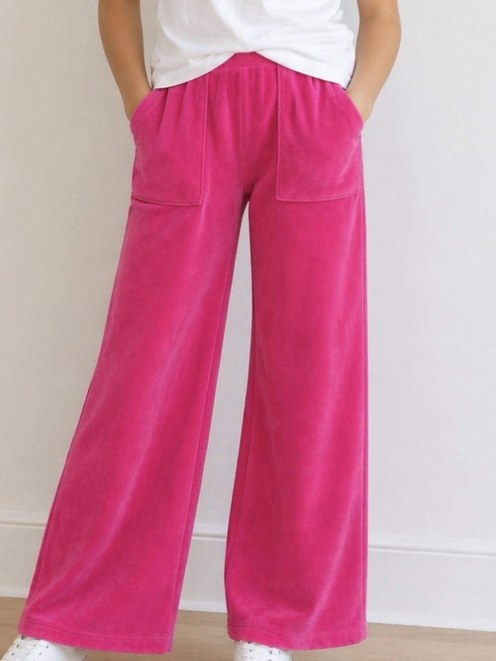 Pink Velour Flare Pants L 10/12 Wide Leg Y2K Lounge Cozy Velvet Loungewear Comfy